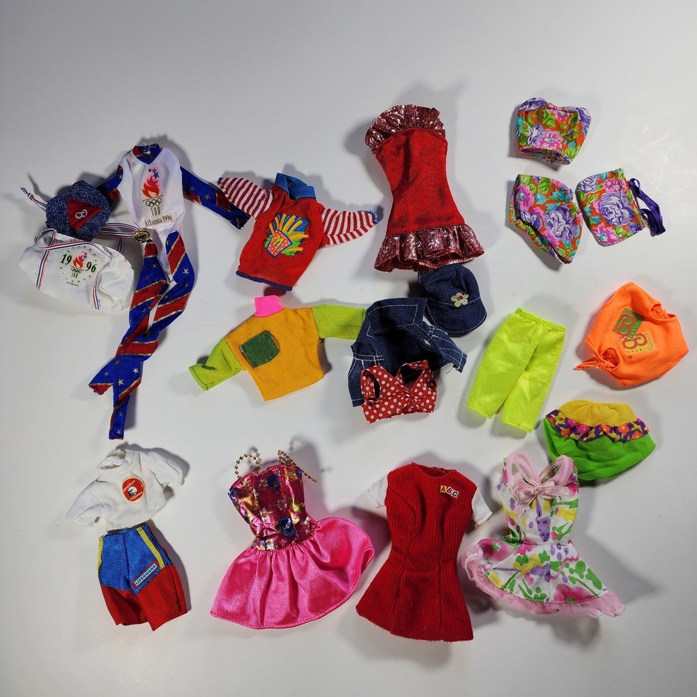 Lot of Vintage Barbie  1980s 1990s Clothing Baywatch Olympics‎ Dress Mcdonalds